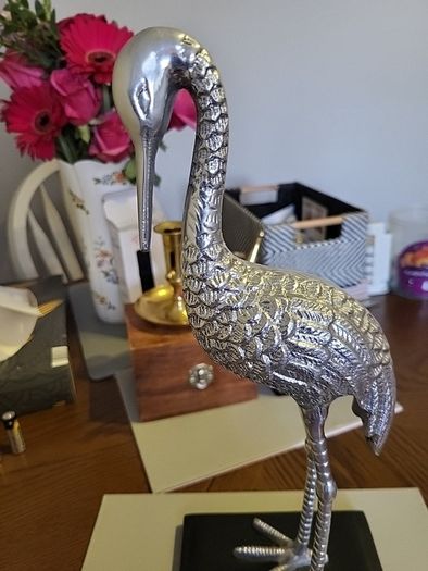Stork ornament metal