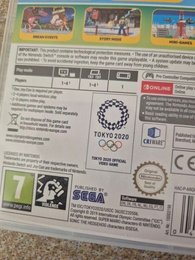 Mario & Sonic At The Olympic Games Tokyo 2020 Nintendo Switch