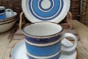 Midwinter  Moon,  teacup trio, Midwinter Stonehenge