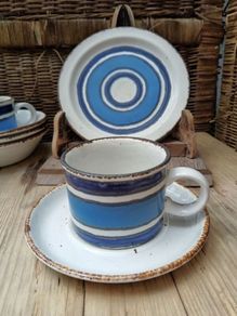 Midwinter  Moon,  teacup trio, Midwinter Stonehenge