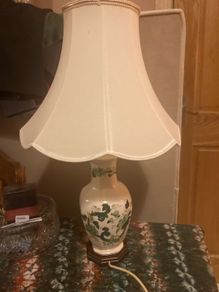Mansons ironstone lamp postage available