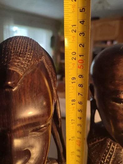 African male and female - wooden sculptures - wood carving - Africa - Ghana - second half of the 20th century