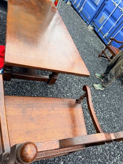 Antique table and 6 chairs