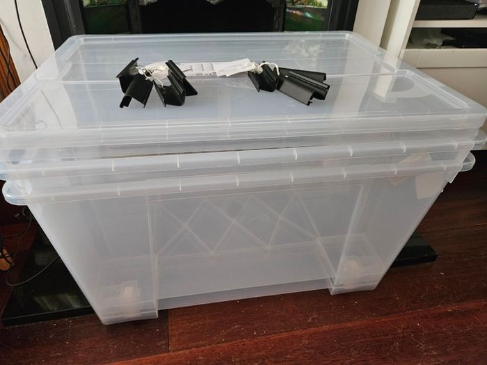 NEW: Two IKEA Samla Boxes 130l with lids