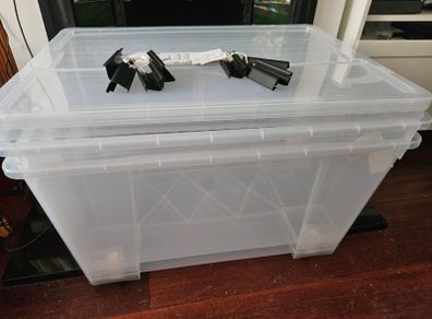 NEW: Two IKEA Samla Boxes 130l with lids