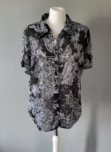 Dunnes black & white blouse, Size 20