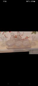 Beautiful vintage glass dressing table set