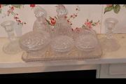 Beautiful vintage glass dressing table set