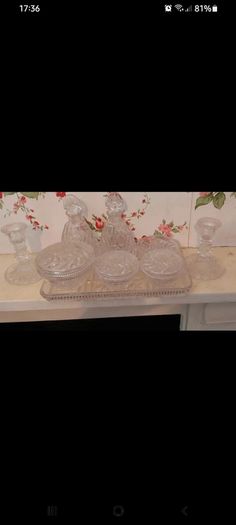 Beautiful vintage glass dressing table set