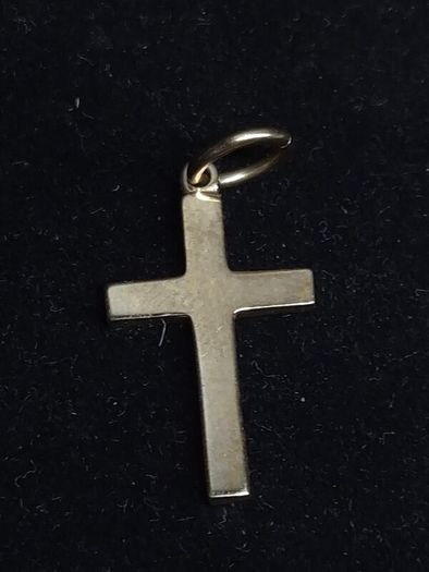 Vintage 9ct Gold Engraved Cross Pendant Sheffield Hallmarked 1.31g