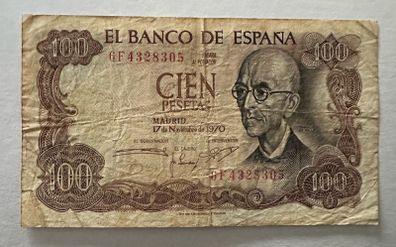 Spain 100 Pesetas 1970 Banknote