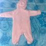 fluffy pink baby girl pramsuit as new Image 4