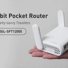 GL.iNet Opal (GL-SFT1200) compact dual-band WiFi travel router with built-in VPN support, Gigabit Ethernet and USB-C power.