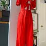 & Other Stories red linen jumpsuit Image 3