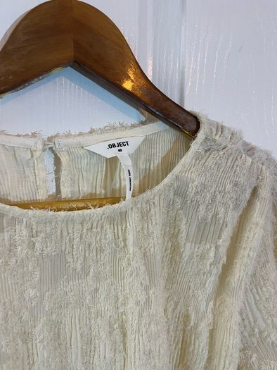New Object Lace Top / Blouse in Cream - Size Medium / Size 12