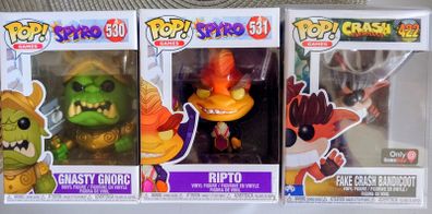 Spyro & Crash Bandicoot Funko Pops
