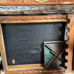 Solid Oak 4 poster bed with carved headboard