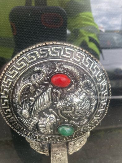 chinese silver mirror framed free postage