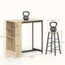 3-piece bar table set, 1 counter, 2 chairs, with storage and footrests Image 2