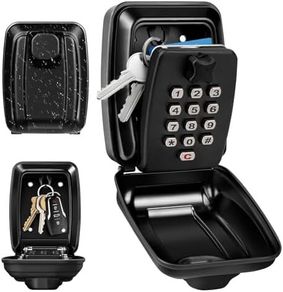 Key Safe Wall Mounted Police Approved,Key Lock Box for Outside 12 Digit Combination Lock Box Spare Key Hider Waterproof Security Lockbox Large Capacity Key Box for Home Garage Office School