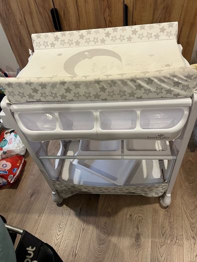 changing table and bath