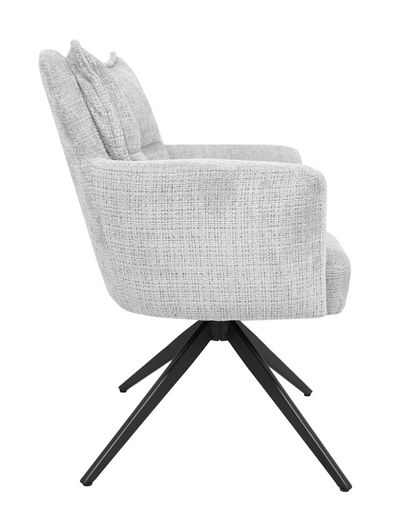 Cremona Swivel Armchair Light Grey Chenille 360