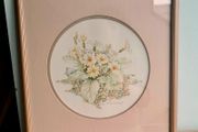Pale Pink Primoses Framed by Roberta Walkington