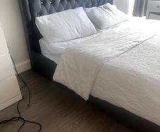 Bed frame velvet n diamonds king size no mattress plush grey