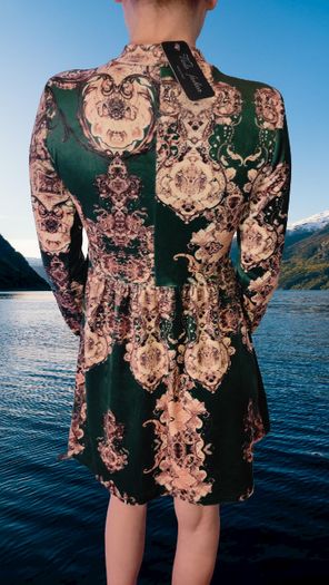 Patterned velor dress