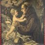 Antique lithograph Saint Anthony of Padua with baby Jesus Image 3