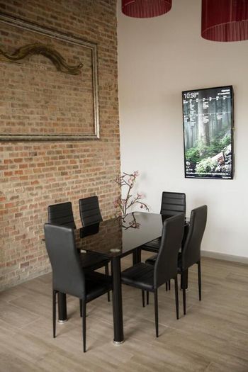 Modern Black Glass Dining Table Set Seats 6 in Style! Special Offer for November & December!