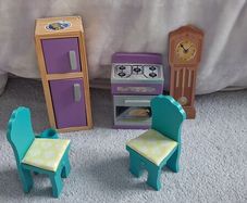 Barbie doll wooden furniture kitchen set