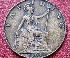1909 EDWARD VII (1901/10) Farthing coin
