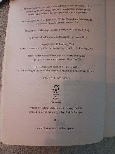 Harry potter book