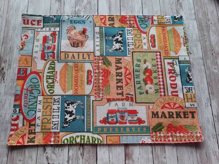 Handmade Placemats." Summer fruits, Farmers Market, Mediterranean Herbs"