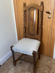 A Pair (x2) beautiful solid oak Germanic chairs, fully restored