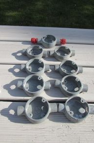 2 Way 20mm Through Conduit Box x 9 for Sale