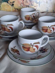 Royal Worcester "Evesham" trios
