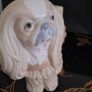 Vintage Pekinkese Dog and Flower Cart Figurine by Porceval. Image 3