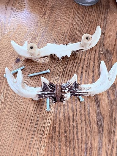 New set of 2 15cm long antler drawer pulls