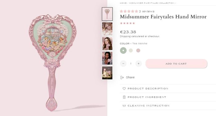 Flower Knows Midsummer Fairytale Hand Held Mirror in Mint Green