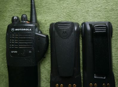 Motorola GP340 Two-Way Portable Radio (two batteries, no charger)