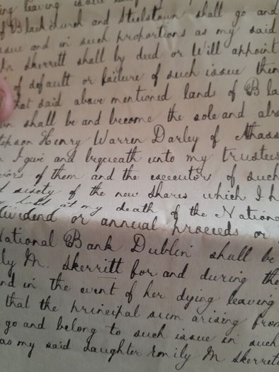 1890 irish hand written document
