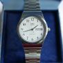 Vintage Q&Q Quartz Watch Men Silver White Day Date Analog New Battery works well Image 2