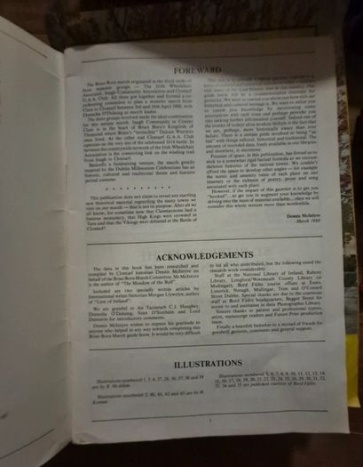 Vintage Donnacha's Brian Boru March Itinerary 1988
