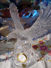 RCR Eagle cut glass Clock