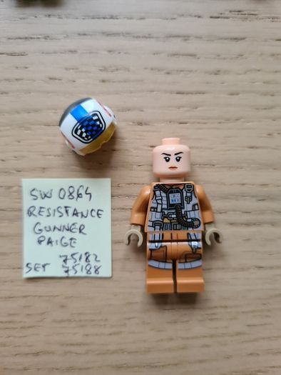 lego sw0864 resistance gunner paige, set star wars 75182, 75188