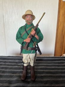 Vintage Action Man 40th anniversary jungle explorer uniform and bearded figure