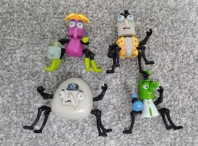 Set Of 4 Bin Wheelies Figurines / Collectables