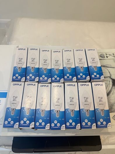14 x OPPLE E14 LED Candle Bulbs 5W Warm White | Brand New Unopened